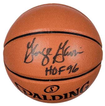 George Gervin Autographed Basketball with HOF 96 Inscription (Steiner)
